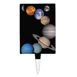 Planets of the solar system cake topper