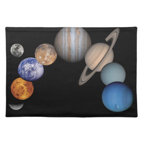 Planets of the solar system cloth placemat
