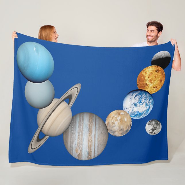 Planets of the solar system (Color Changeable)  Fleece Blanket (In Situ)