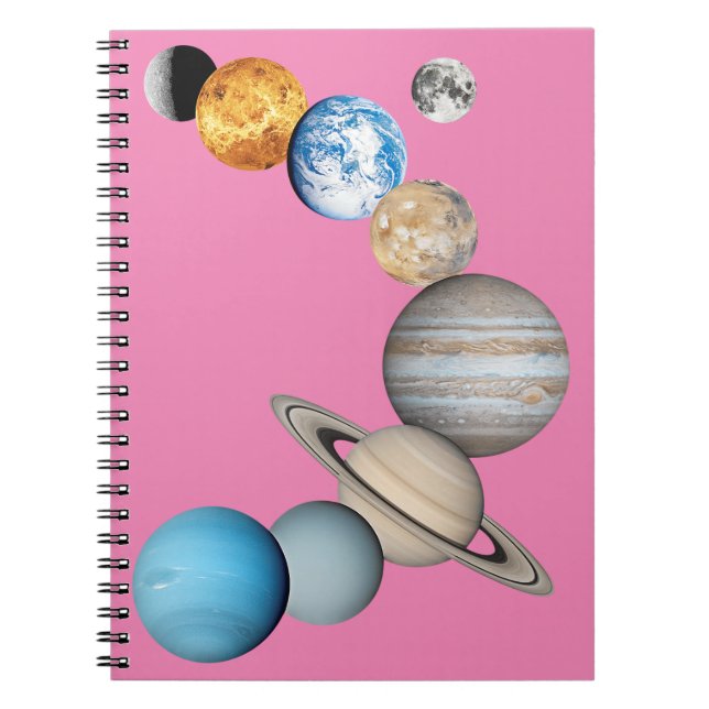 Planets of the solar system (Color Changeable) Notebook (Front)