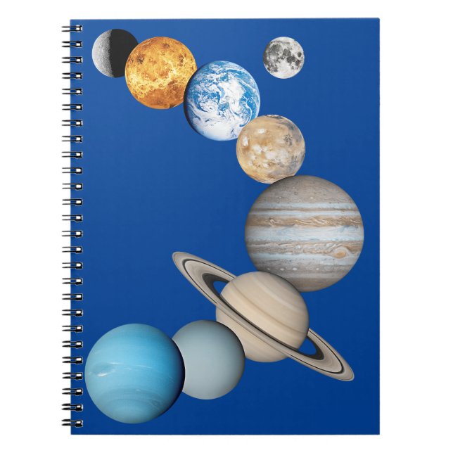 Planets of the solar system (Color Changeable)  Notebook (Front)