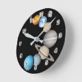 Planets of the solar system (Color Changeable) Round Clock | Zazzle