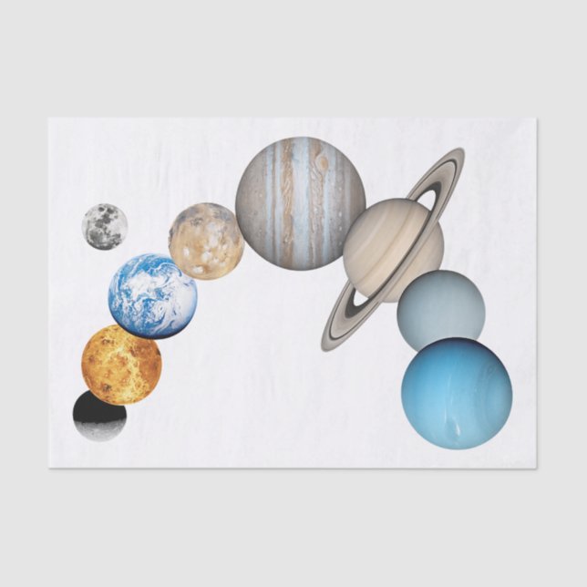Planets of the solar system (Color Changeable) Tissue Paper (Front)