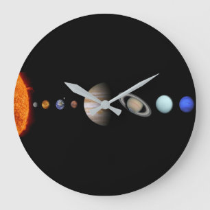 PLANETS OF THE SOLAR SYSTEM Custom Clock - Large