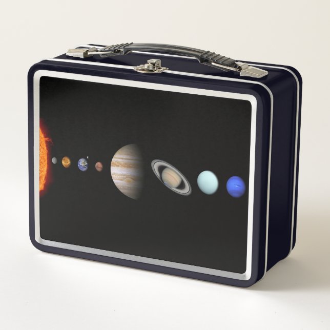 PLANETS OF THE SOLAR SYSTEM Custom Metal Lunch Box (Front)