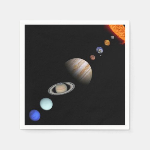PLANETS OF THE SOLAR SYSTEM Custom Paper Napkins