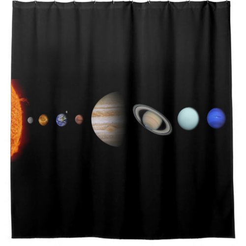 PLANETS OF THE SOLAR SYSTEM Custom Shower Curtain