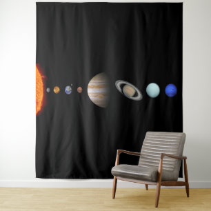 PLANETS OF THE SOLAR SYSTEM Custom Tapestry