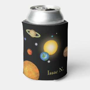 Planets of the Solar System Deep Dark Space Custom Can Cooler
