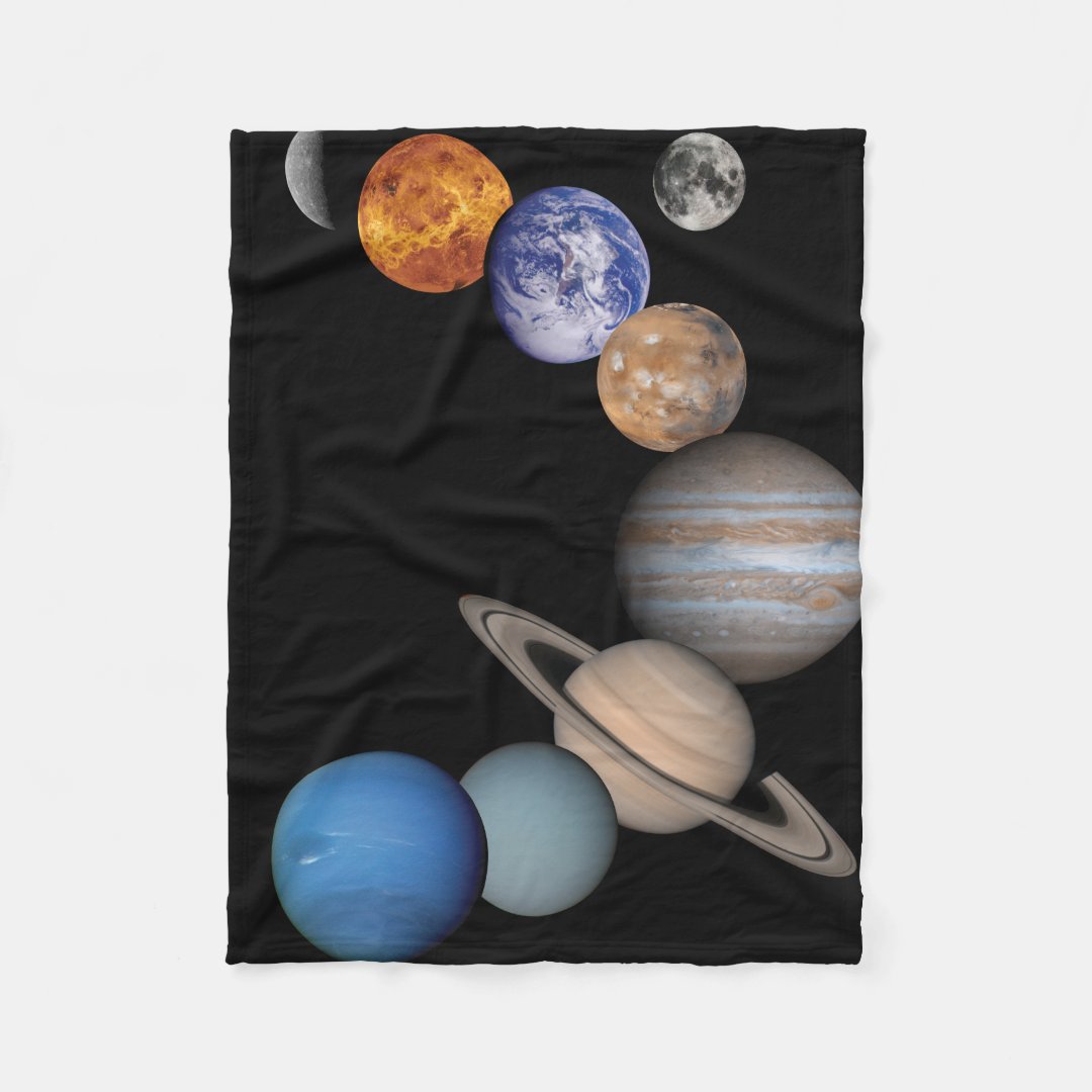 of the solar system fleece blanket Zazzle