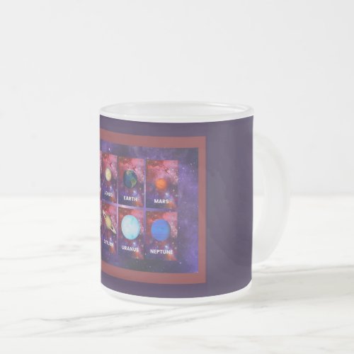 Planets Of The Solar System Frosted Glass Coffee Mug