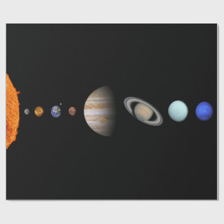 PLANETS OF THE SOLAR SYSTEM Matte Wrapping Paper