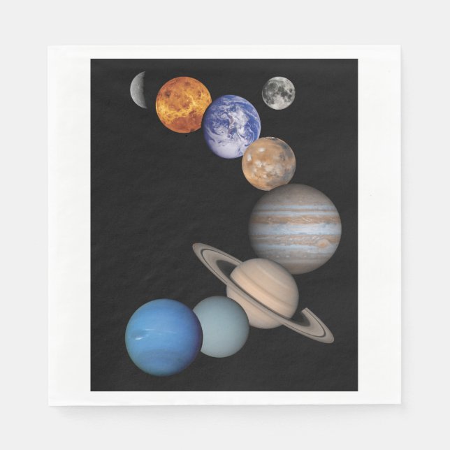 Planets of the solar system paper napkins (Front)
