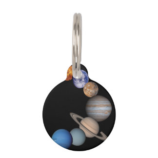Planets of the solar system pet name tag