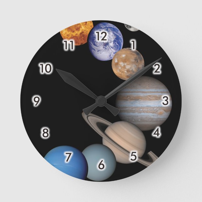 Planets of the solar system round clock (Front)