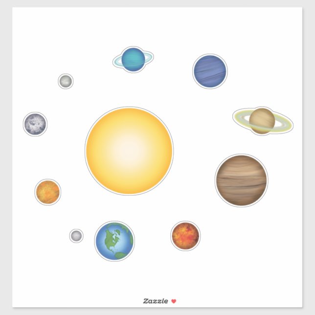 Planets of the Solar System Set of 11 Creative Sticker (Sheet)