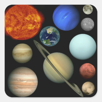 Planets of the Solar System Square Sticker