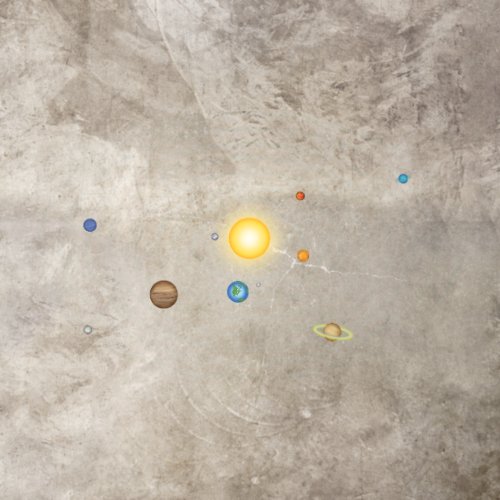 Planets of the Solar System Sun  Moon Orbit Chart Floor Decals