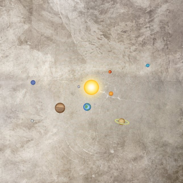 Planets of the Solar System Sun & Moon Orbit Chart Floor Decals (Insitu)