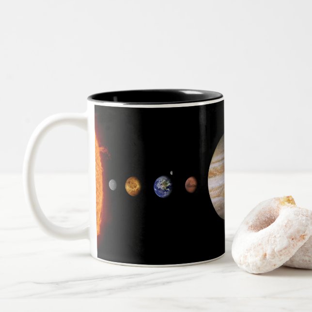 PLANETS OF THE SOLAR SYSTEM Two-Tone Mug (With Donut)
