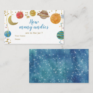 Planets Outer Space Baby Shower How Many Undies Enclosure Card