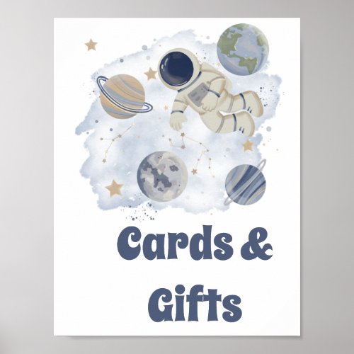 Planets Outer Space Cards and Gifts Poster