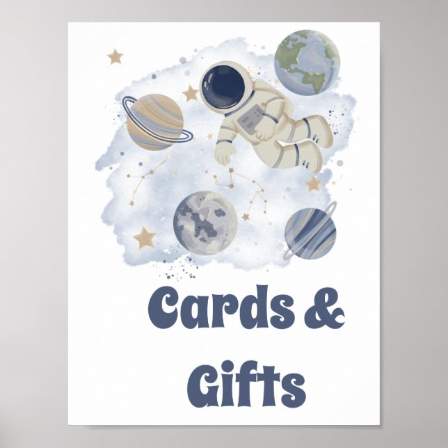 Planets Outer Space Cards and Gifts Poster (Front)