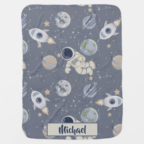 Planets Outer Space Galaxy Baby Blanket