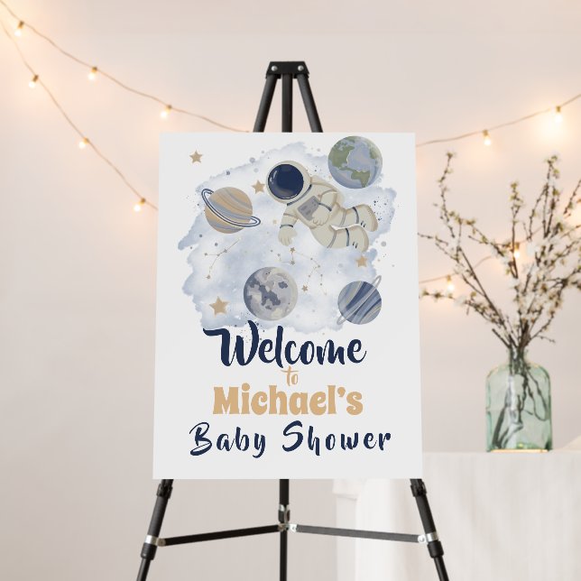 Planets Outer Space Galaxy Baby Shower Foam Board (In Situ (Stand))