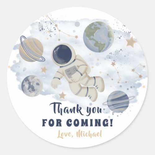 Planets Outer Space Galaxy Birthday Thank You  Classic Round Sticker