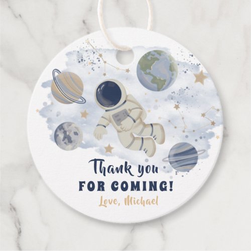 Planets Outer Space Galaxy Birthday Thank You Favor Tags