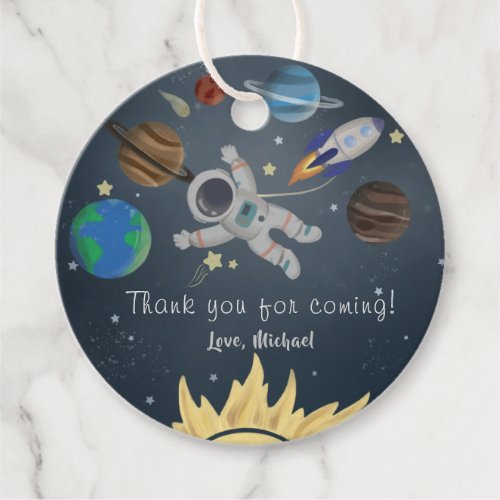 Planets Outer Space Galaxy Birthday Thank You Favor Tags