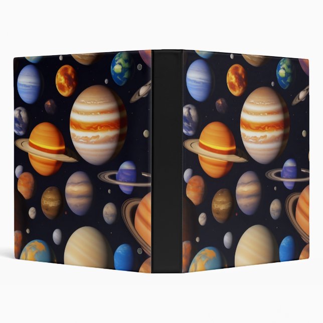 Planets Pattern 3 Ring Binder (Background)