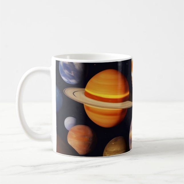Planets Pattern Coffee Mug (Left)