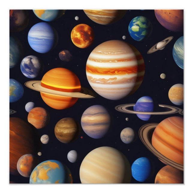 Planets Pattern Photo Print (Front)