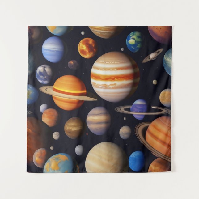 Planets Pattern Tapestry (Front)