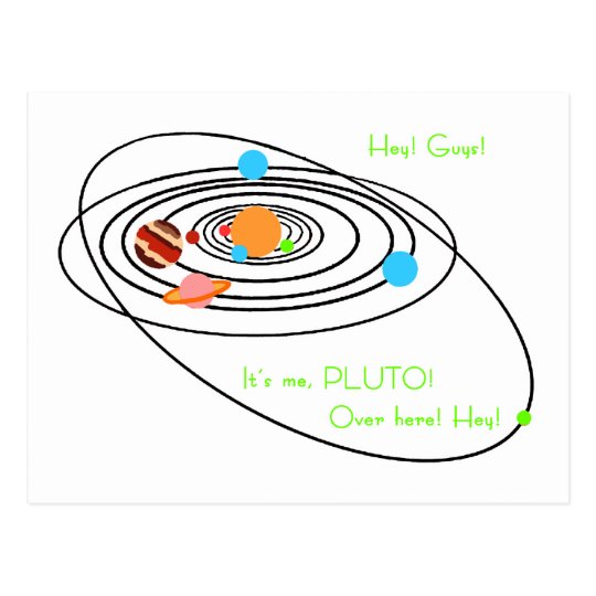 Planets poor pluto postcard