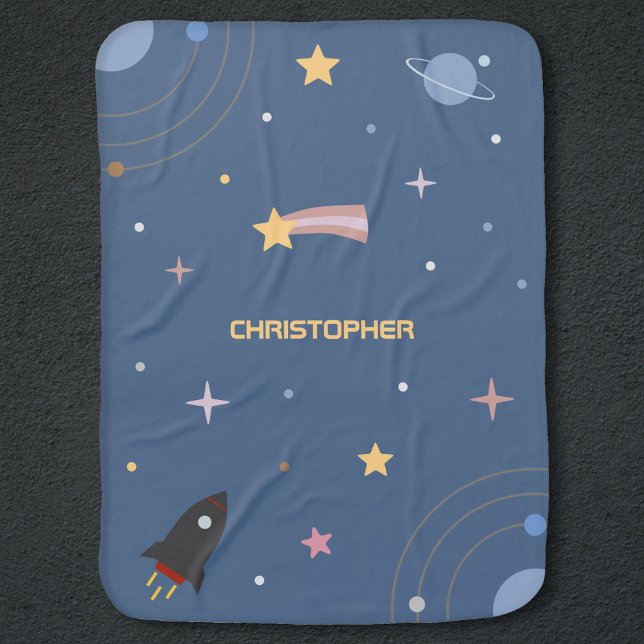 Planets & Rocket, Outer Space Baby Blanket (Planets & Rocket, Outer Space Baby Blanket)