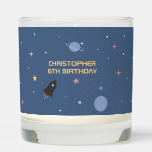 Planets & Rocket, Outer Space Birthday Scented Candle