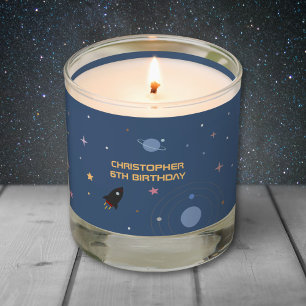 Planets & Rocket, Outer Space Birthday Scented Candle