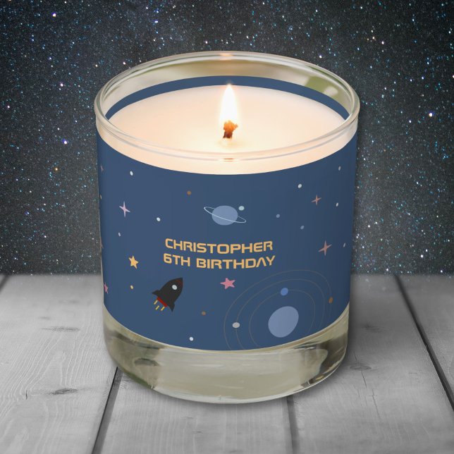 Planets & Rocket, Outer Space Birthday Scented Candle (Planets & Rocket, Outer Space Birthday Scented Candle)