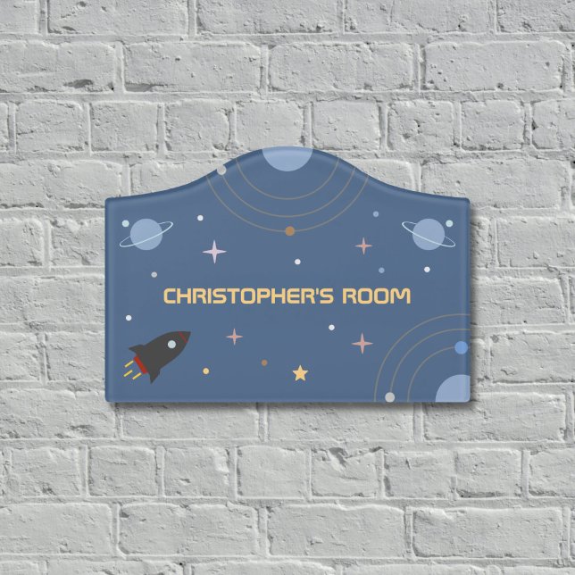 Planets & Rocket, Outer Space Door Sign (Planets & Rocket, Outer Space Room Sign)