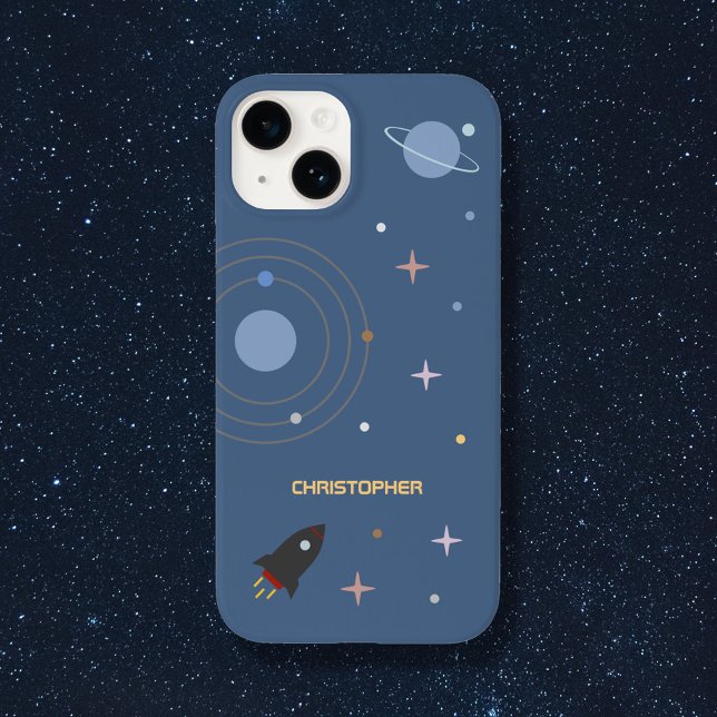 Planets & Rocket, Outer Space Phone Case (Planets & Rocket, Outer Space Pillow Phone Case)