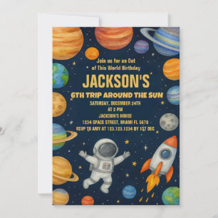 Planets & Rockets Birthday Invitation