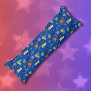 Planets & Rockets Outer Space Pattern Body Pillow