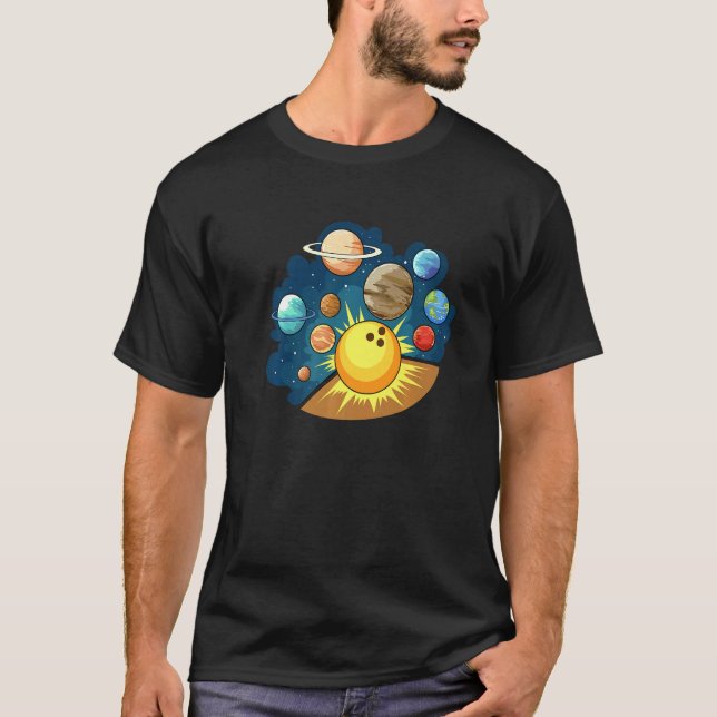 Planets Skittles Bowling for Bowler T-Shirt (Front)
