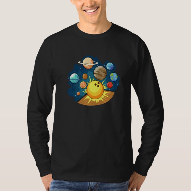 Planets Skittles Bowling for Bowler T-Shirt (Front)
