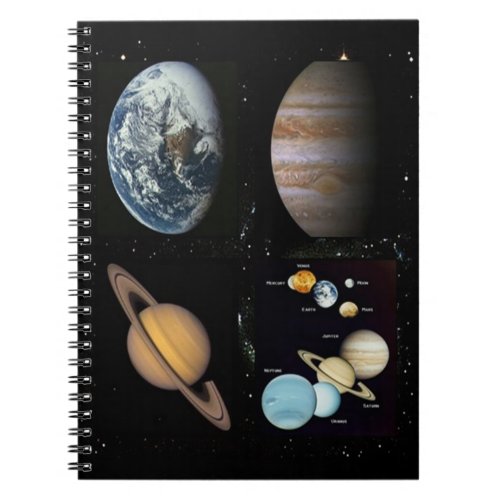 Planets solar system collage Notebook