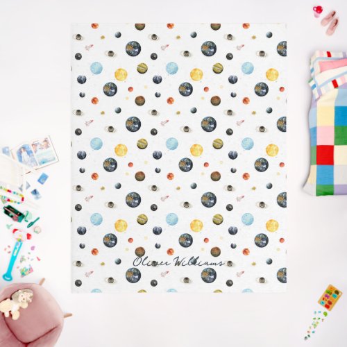 Planets Solar System Personalized Nursery Outdoor Rug