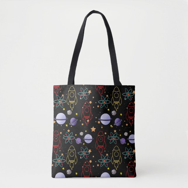 Planets, Stars and Rocket Ships Tote Bag (Front)
